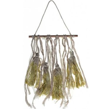 Mini Tenture décorative à Tassels - Ivoire et Jaune