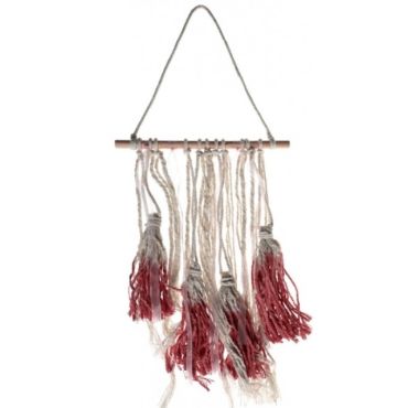 Mini Tenture décorative à Tassels - Ivoire et Rose