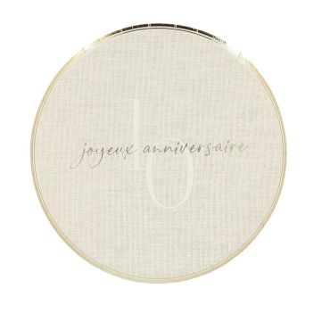 Assiettes anniversaire 10 ans effet lin doré diamètre 23 cm | jourdefete.com