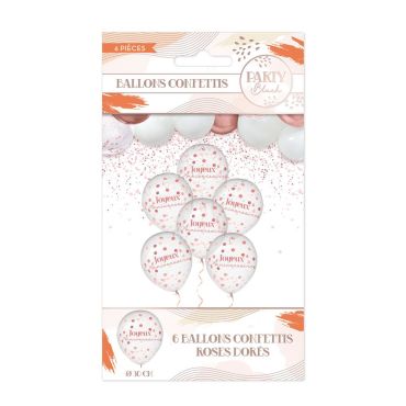 Ballons confettis Party Blush "Joyeux Anniversaire" pour une déco pétillante | jourdefete.com