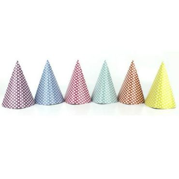 lot de 6 chapeaux pointus happy color | jourdefete.com