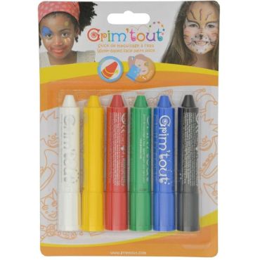 6 Crayons Maquillage Grim'Tout Enfant | jourdefete.com