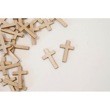 24 décorations de table à parsemer - Croix en bois | jourdefete.com