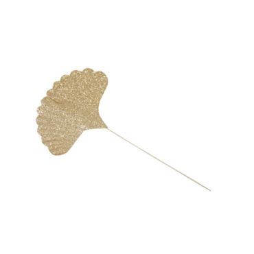 6 feuilles de ginkgo sur tige avec paillettes or ou rose gold | jourdefete.com
