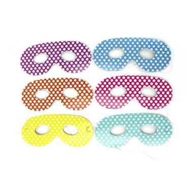 Optez pour ce lot de 6 loups multicolores en carton pour le carnaval | jourdefete.com