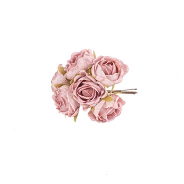 6 roses sur tige de couleur vieux rose | jourdefete.com