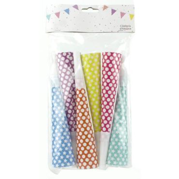lot de 6 trompettes happy color | jourdefete.com