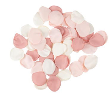 Pétales en satin ivoire et rose | jourdefete.com
