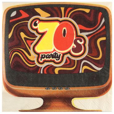 Un splendide lot de 20 serviettes pour une fête d'anniversaire à thème Années 70 | jourdefete.com