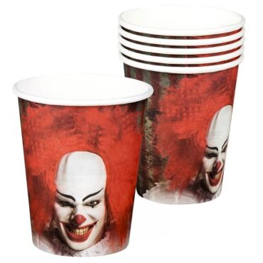 Sachet de 6 Coupelles en Carton - Clown d'Horreur