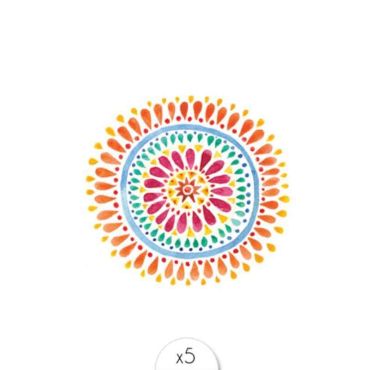Sachet de 5 tatouages éphémères - Mandala
