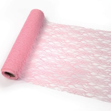 Chemin de Table en Dentelle - Rose