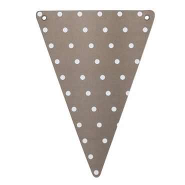 5 Fanions en Carton à Pois - Taupe