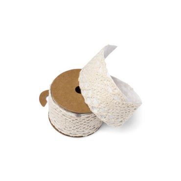 Dentelle adhésive macramé 2m - Ivoire