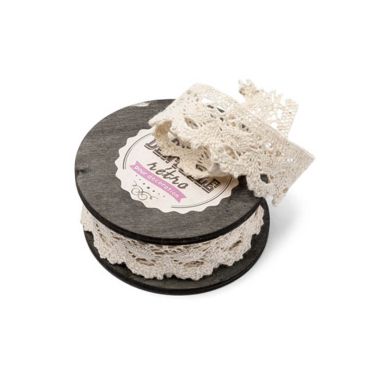 Bobine de dentelle festonnée - Ivoire