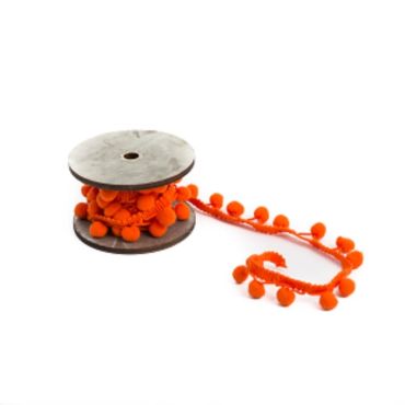 Ruban à Pompons Pérou - Orange
