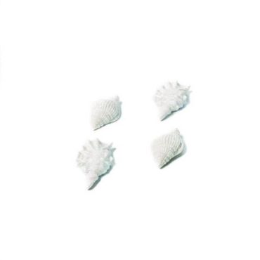 Sachet de 4 Coquillages Pailletés Adhésifs - Blanc