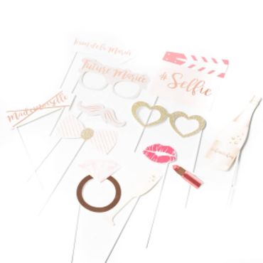 Kit photobooth Mariage / 12 pièces