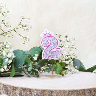 Bougie d'Anniversaire Chiffre 2 « Princesse »