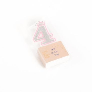 Bougie d'Anniversaire Chiffre 4 « Princesse » 