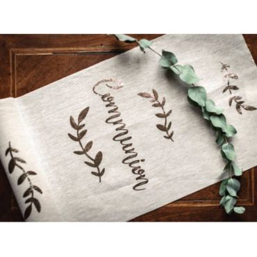 Chemin de Table en Lin "Communion" - Floqué Or