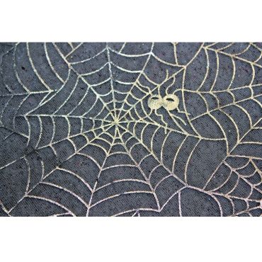 Chemin de Table Organza - Toiles d'Araignée Argentées