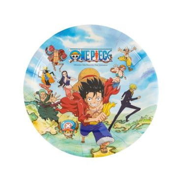 Assiettes en carton avec Luffy et l’équipage de One Piece – 18 cm | jourdefete.com