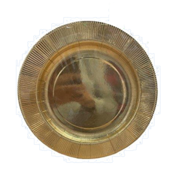 Grandes assiettes en carton dorées pour repas élégants | jourdefete.com