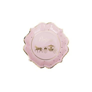 assiettes-rose-or-princesse | jourdefete.com