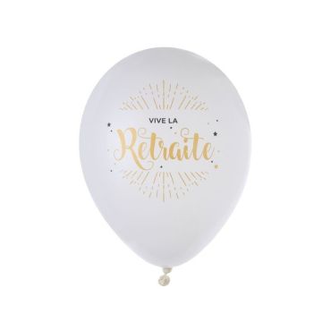 8 Ballons "Vive le Retraite" - Elégant