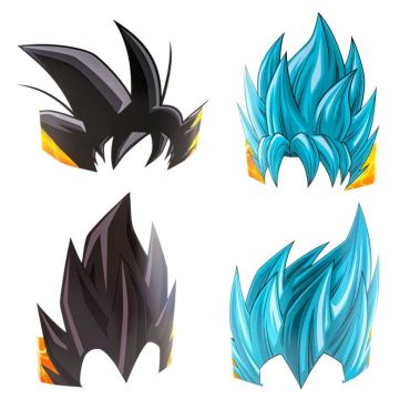 Ce lot de 8 coiffes en carton sera l’accessoire qu’il faudra à vos enfants pour ressembler à Son Gokû ou Vegeta | jourdefete.com
