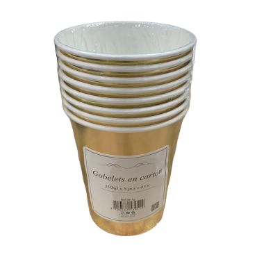 Gobelets en carton dorés pour boissons festives | jourdefete.com