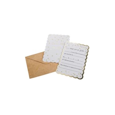 invitations-enveloppe-pois-festons-or | jourdefete.com