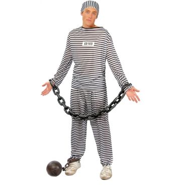 Costume de Prisonnier Rayé Homme - Taille Unique