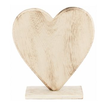 Décoration Cœur en Bois sur Pied