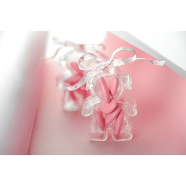 Boîtes à dragées "Fille" x4 - Transparente