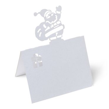 10 Marque-Places Père Noël Blanc Pailleté 10 Marque-Places Père Noël Blanc Pailleté