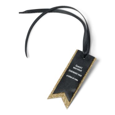 Etiquettes fanions Nouvel An - Noires et Or