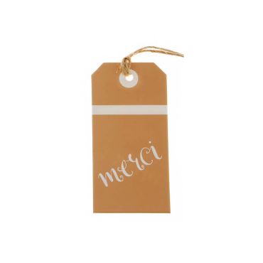 12 Etiquettes "Merci" - Naturel