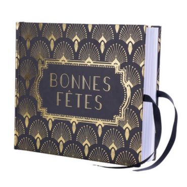 Album Souvenir - Bonnes Fêtes - Collection Paon - Noir Floqué Or