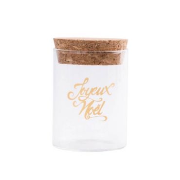 Flacon en Verre avec Bouchon en Liège - Joyeux Noël - Or
