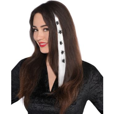 Mèche de Cheveux Blanche avec Araignées