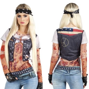 Tee-Shirt "Bikeuse Tatouée" pour Femme - Taille M Tee-Shirt "Bikeuse Tatouée" pour Femme - Taille M