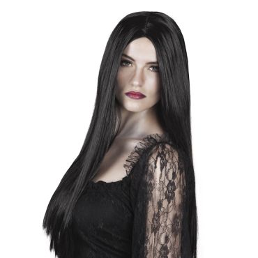 Perruque Sorcière Cheveux Longs Noirs