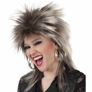 Perruque de Rockeuse Brun / Blond