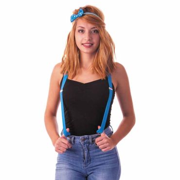 Bretelles Fluo - Bleu - Adulte