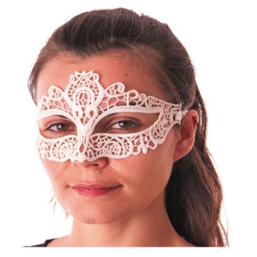 Loup en Tissu Dentelle - Blanc