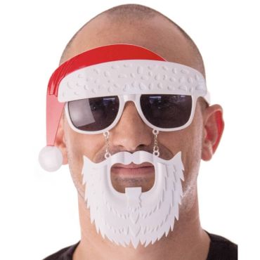 Lunettes de Soleil avec Bonnet et Barbe du Père Noël Lunettes de Soleil avec Bonnet et Barbe du Père Noël
