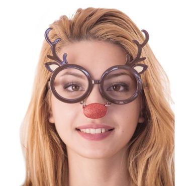 Lunettes sans Verres Adulte Noël - Renne Rodolphe