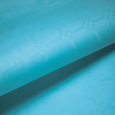 Rouleau de Nappe Damassé Bleu Caraïbes 25 m